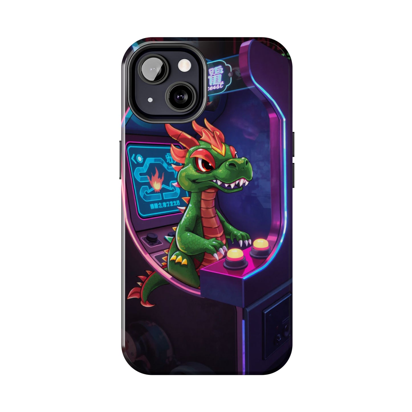 Retro Gamer Tough Phone Case with Dragon Design