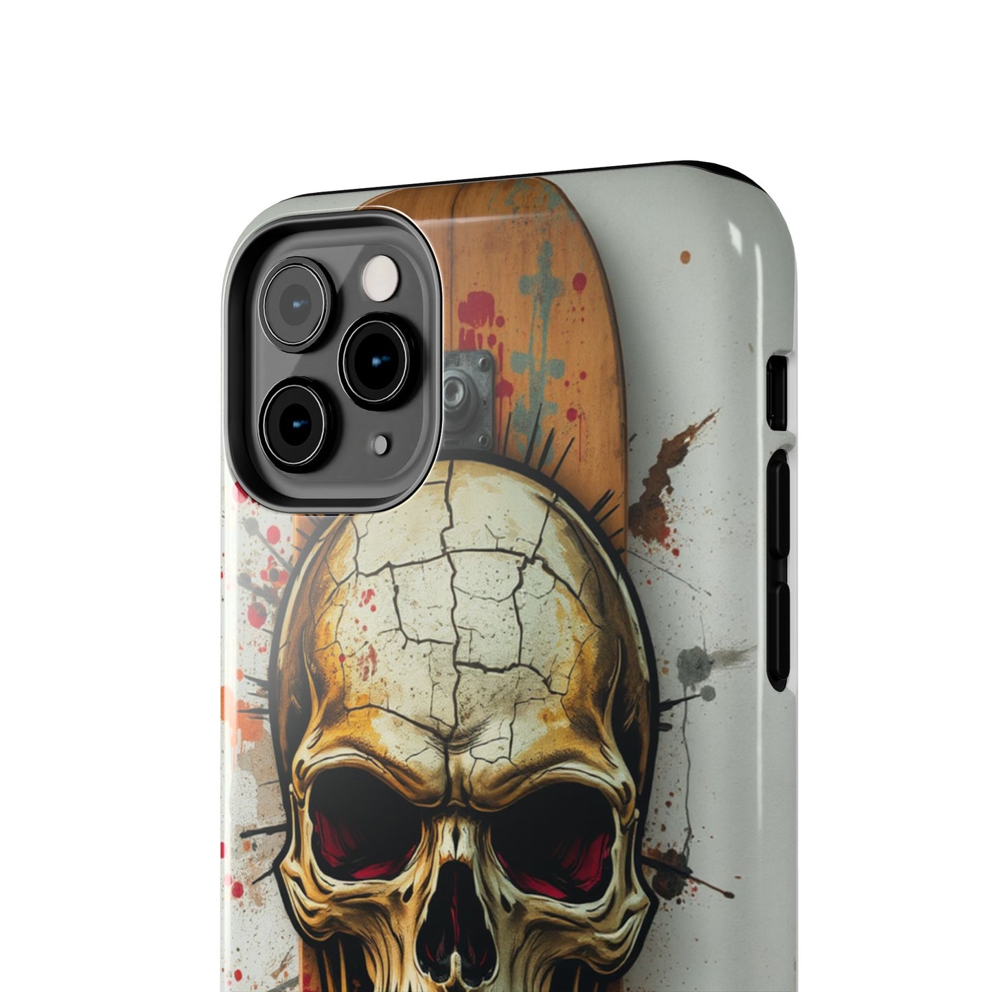 Edgy Skull Tough Phone Case - Durable Protection for Skateboard Enthusiasts