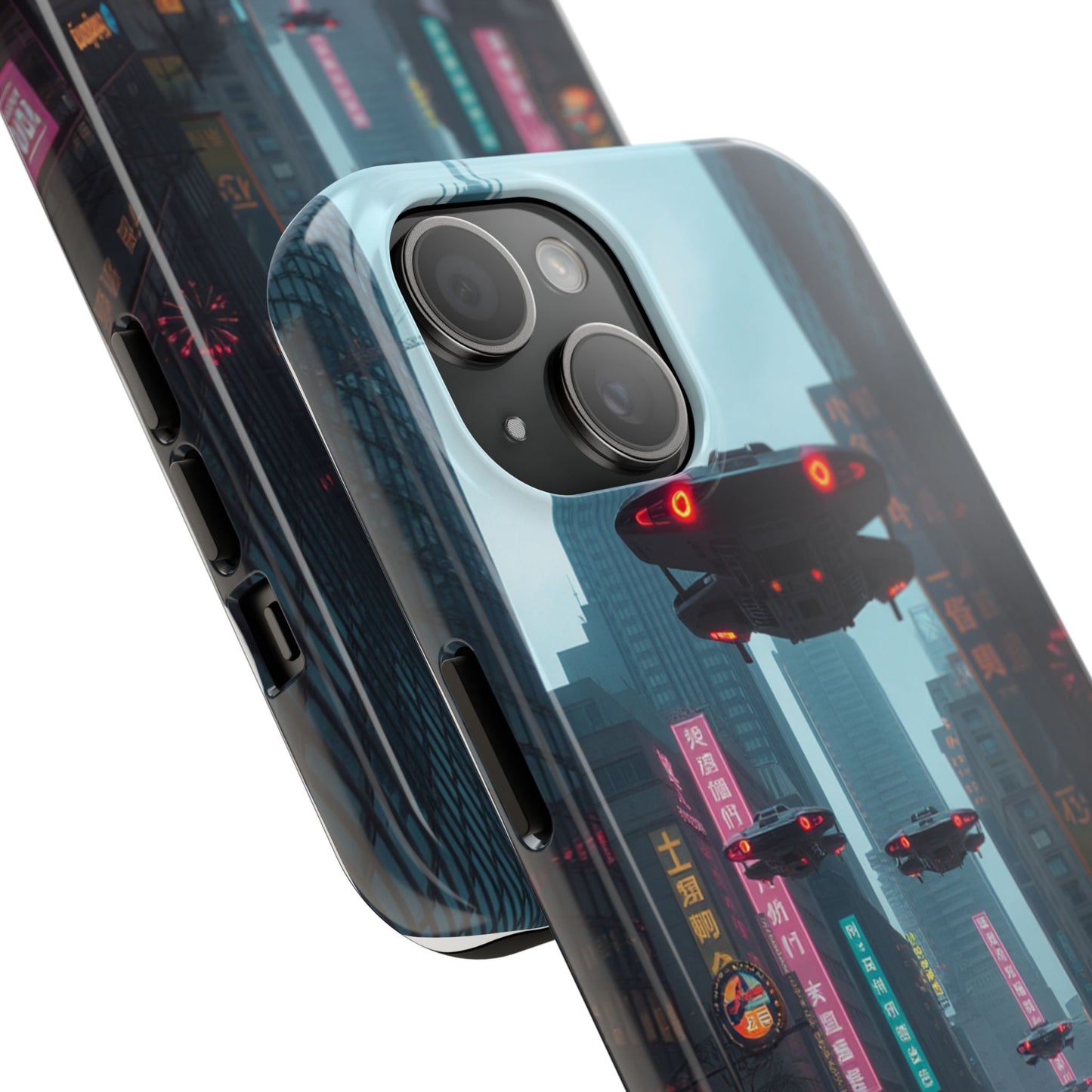 Futuristic City Tough Phone Case - Sci-Fi Design for Urban Explorers