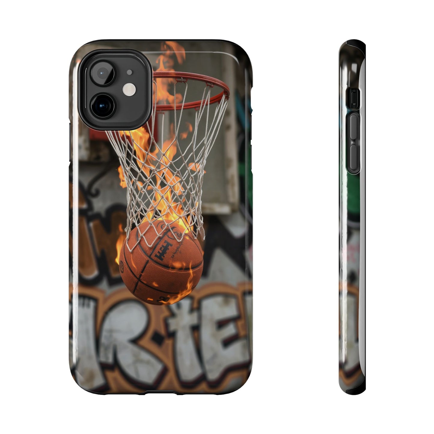 Fire Basketball Tough Phone Case - Durable Sporty Design for Athletes & Fans