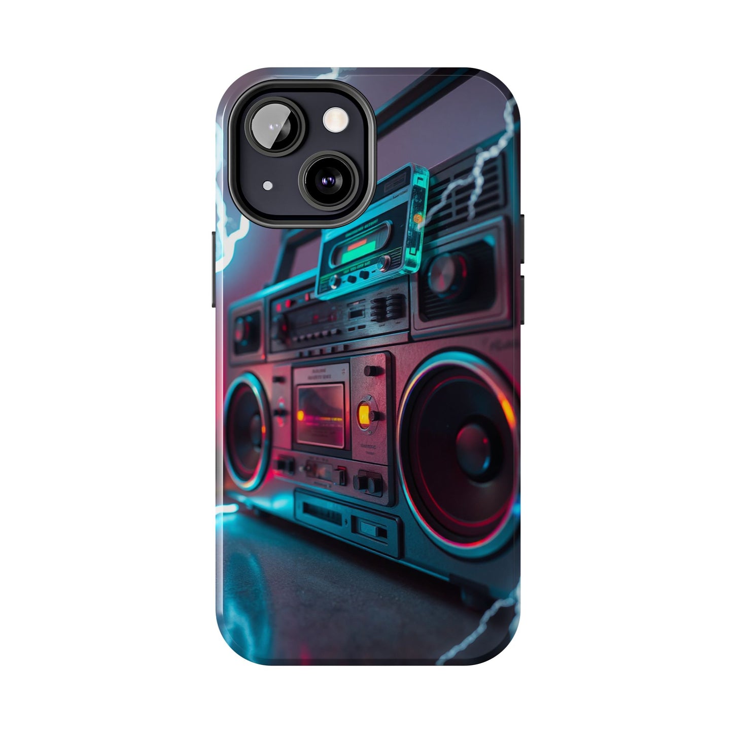 Retro Boombox Tough Phone Case – Vibrant Protection for Music Lovers