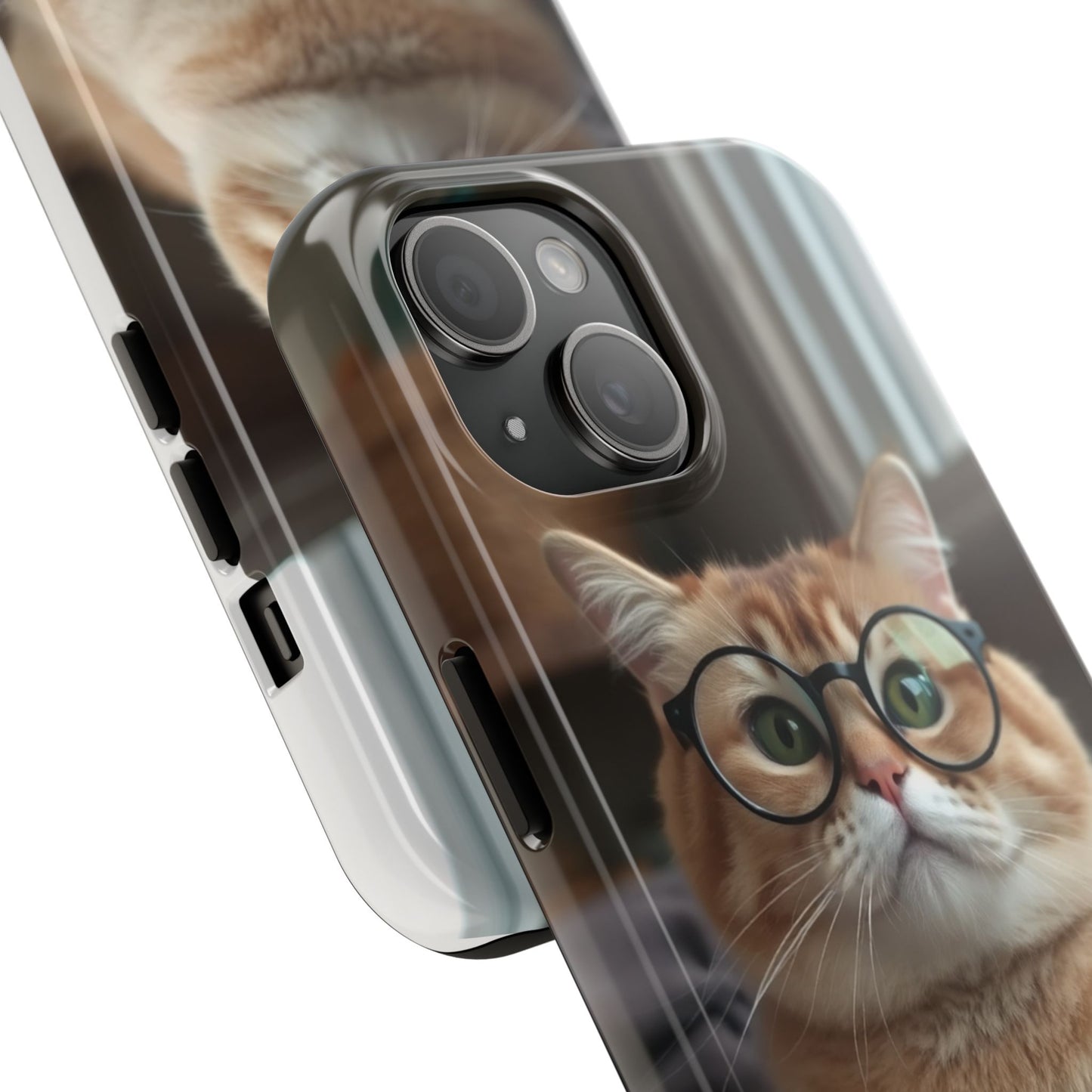 Cute Cat Glasses Tough Phone Case - Fun & Stylish Protection for Cat Lovers