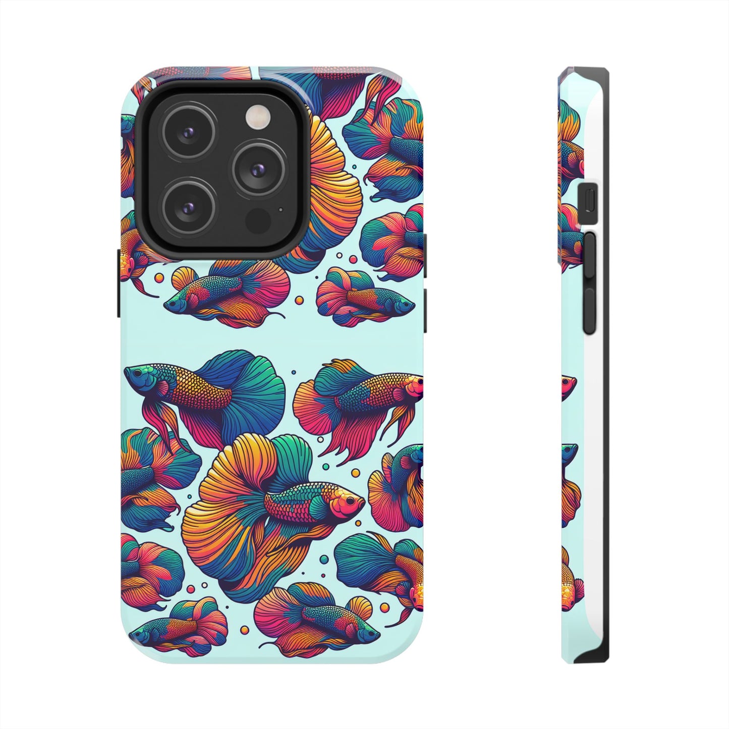 Colorful Fish Pattern Tough Phone Case - Aquatic Lovers - for iPhone