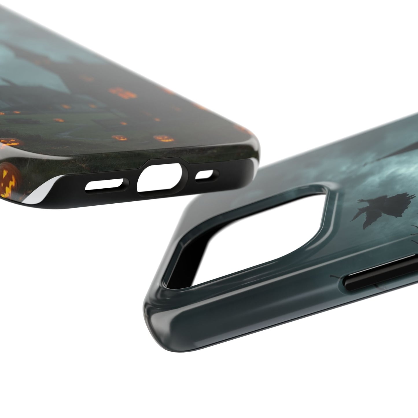Halloween-Themed Tough Phone Case with Spooky House Design