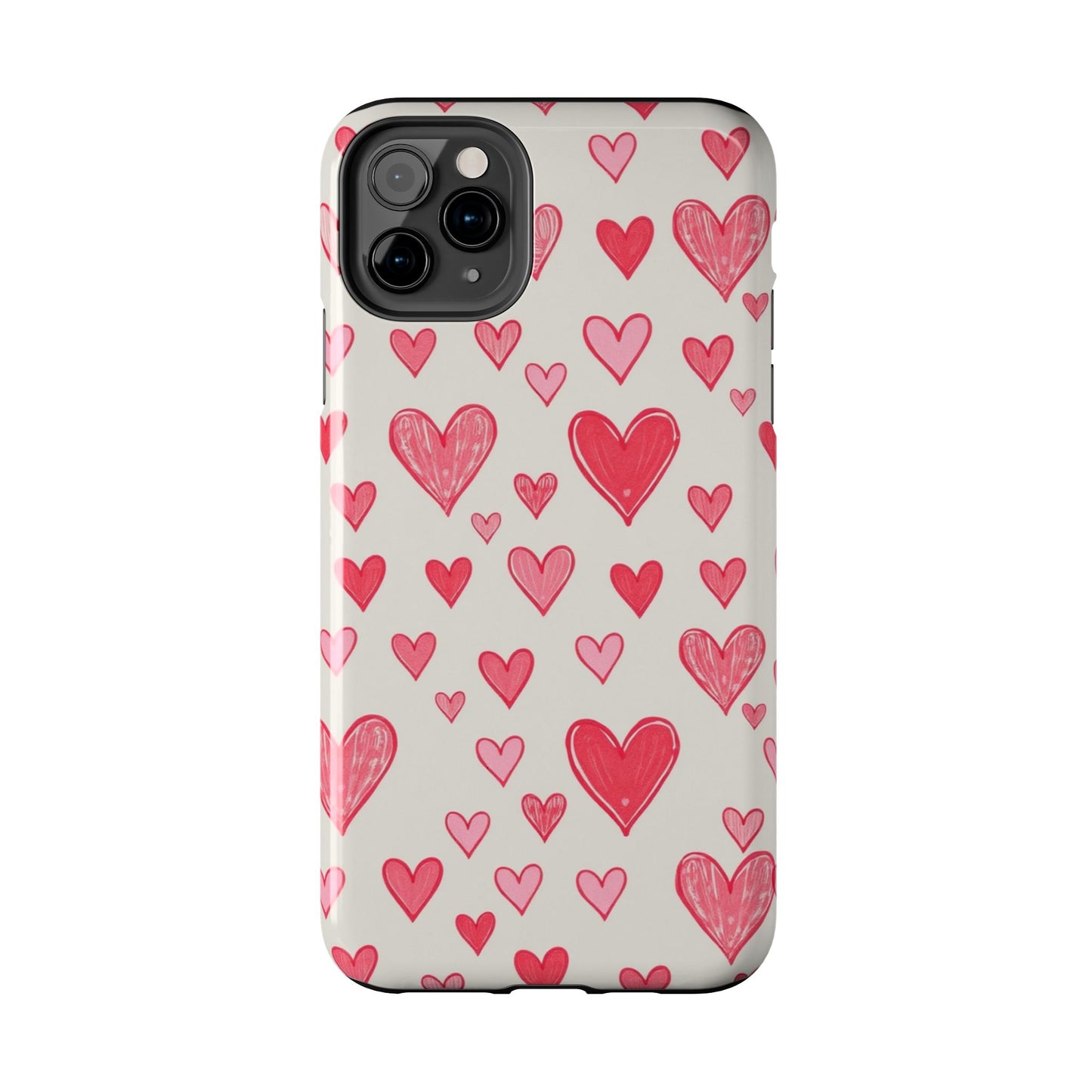 Heart Pattern Tough Phone Case - Cute and Stylish Protection