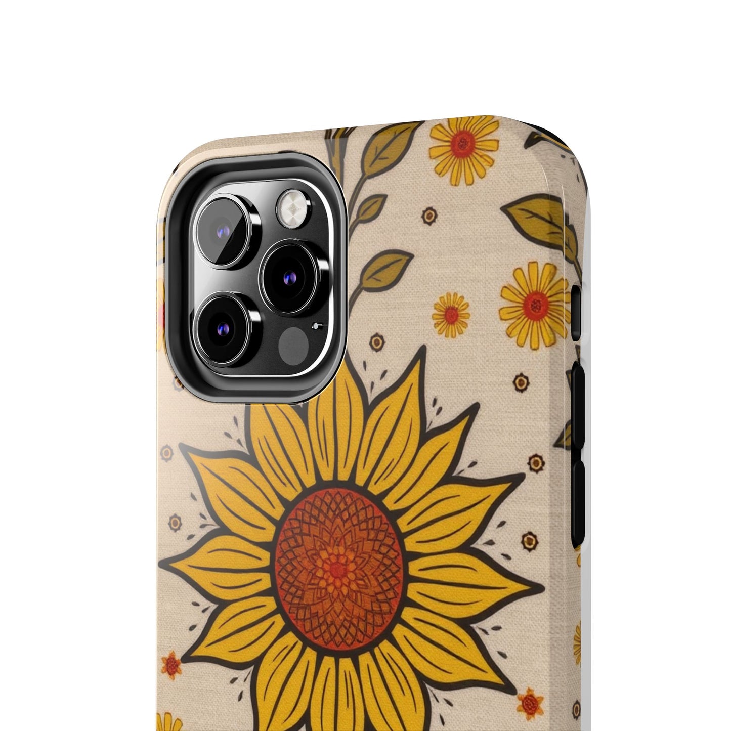 Bright Sunflower Origins Tough Phone Case - Floral Design for Nature Lovers - for iPhone