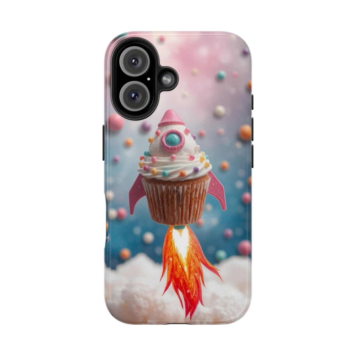 Whimsical Rocket Cupcake Phone Case - Fun Protective Case for Kids and Teens