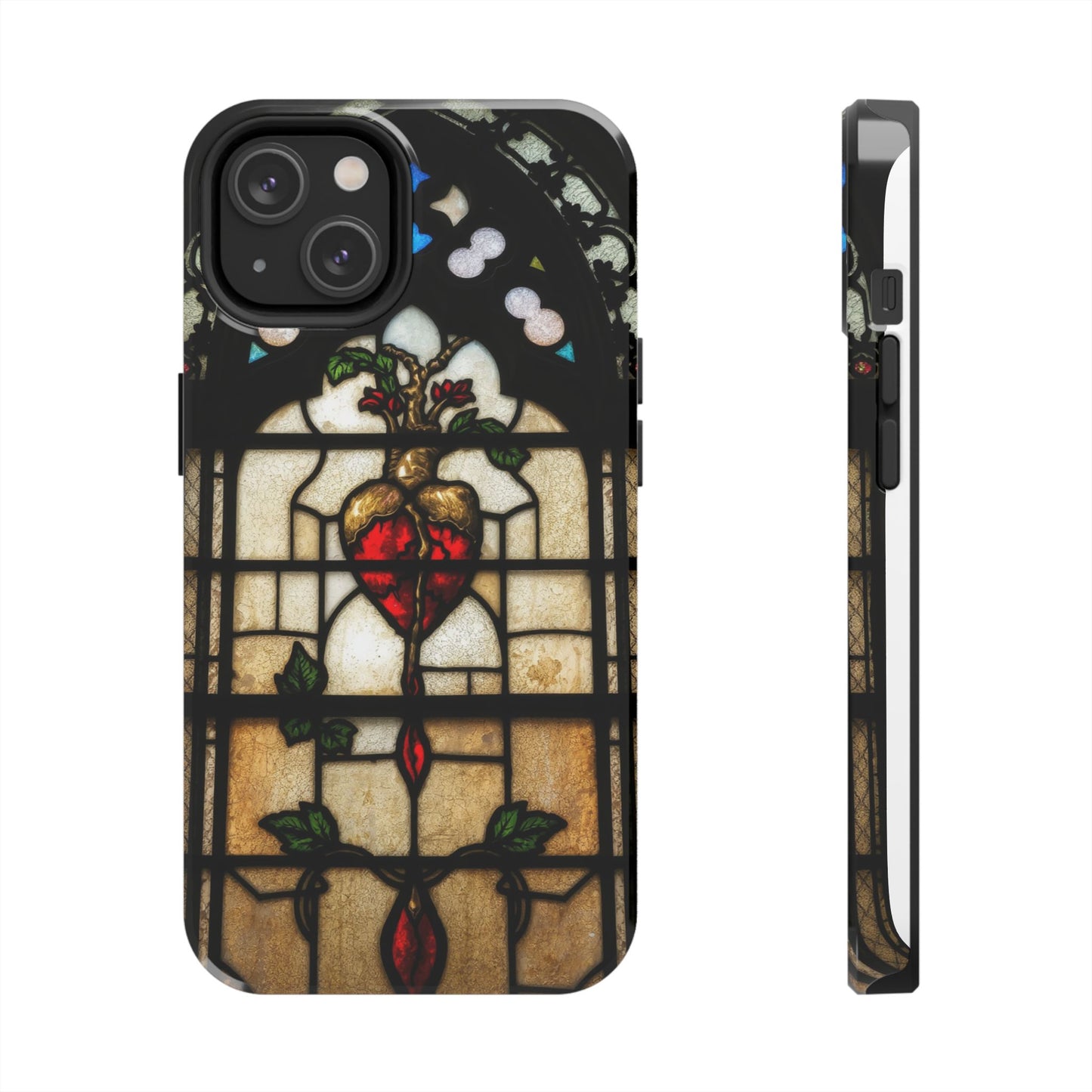Stained Glass Heart Tough Phone Case - Unique Design for Protection & Style