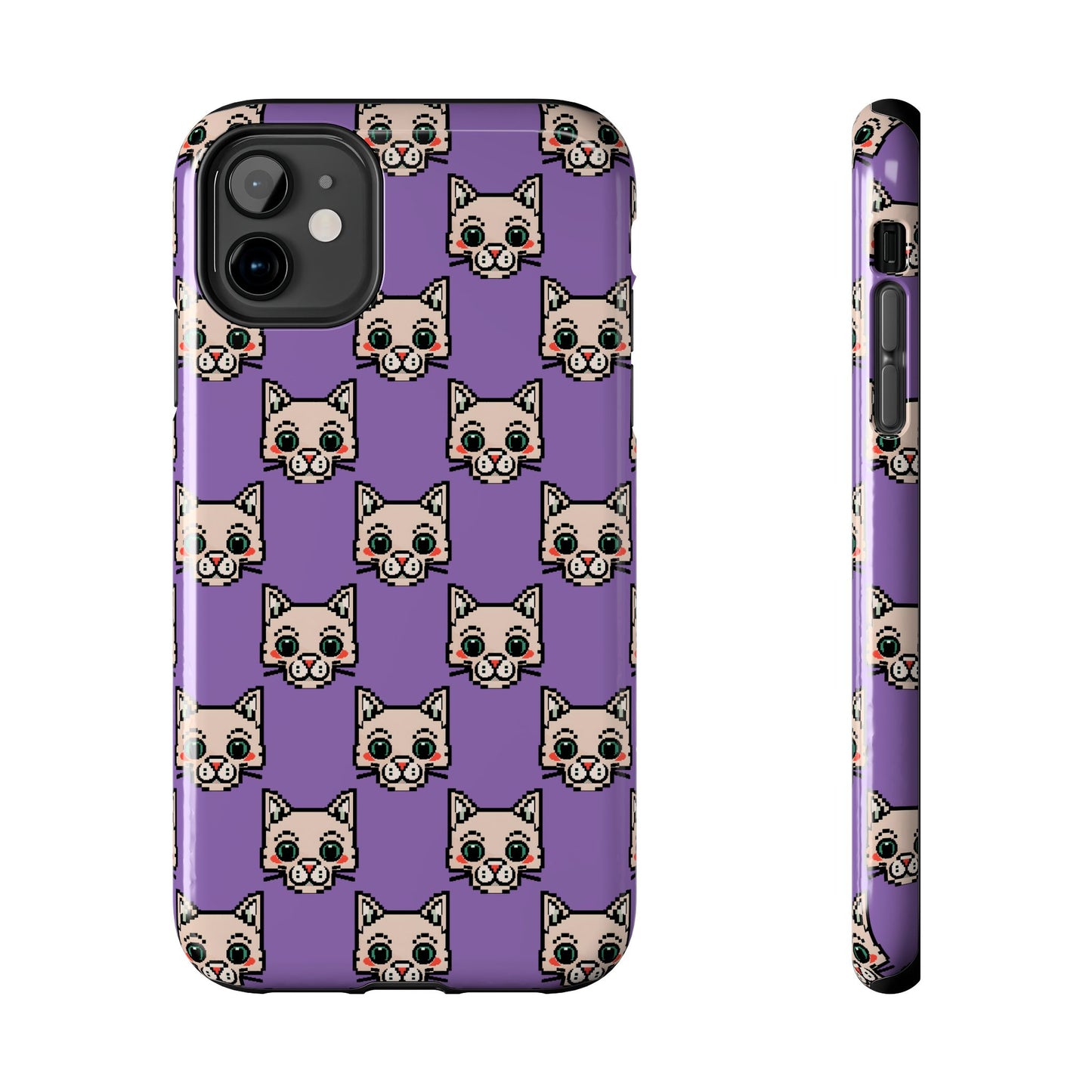 Cute Pixel Cat Tough Phone Case – Fun and Durable Protection for Cat Lovers - for iPhone