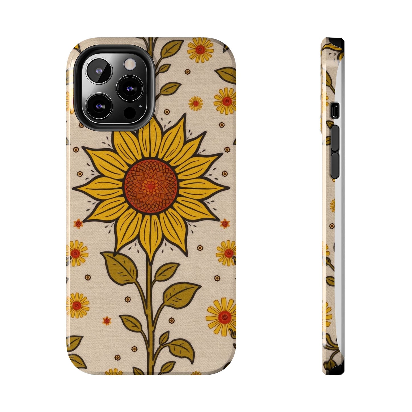 Bright Sunflower Origins Tough Phone Case - Floral Design for Nature Lovers - for iPhone