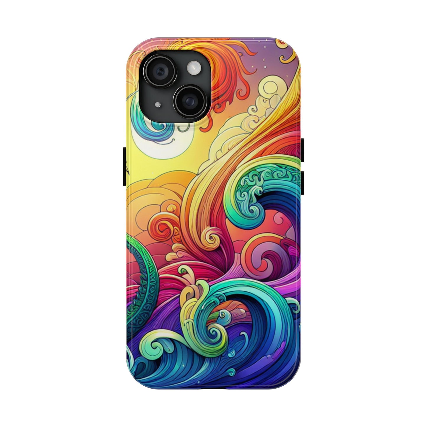 Fantasy Ocean Waves Tough Phone Case - Colorful Protective Cover - for iPhone