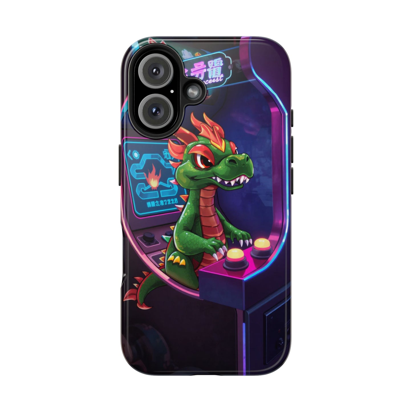 Retro Gamer Tough Phone Case with Dragon Design