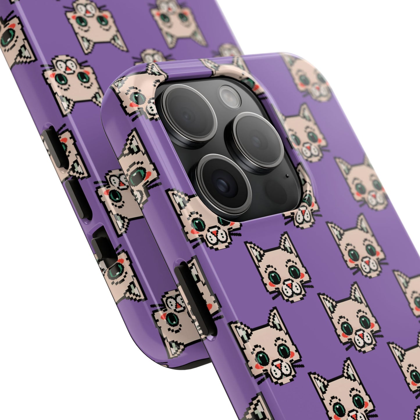Cute Pixel Cat Tough Phone Case – Fun and Durable Protection for Cat Lovers - for iPhone