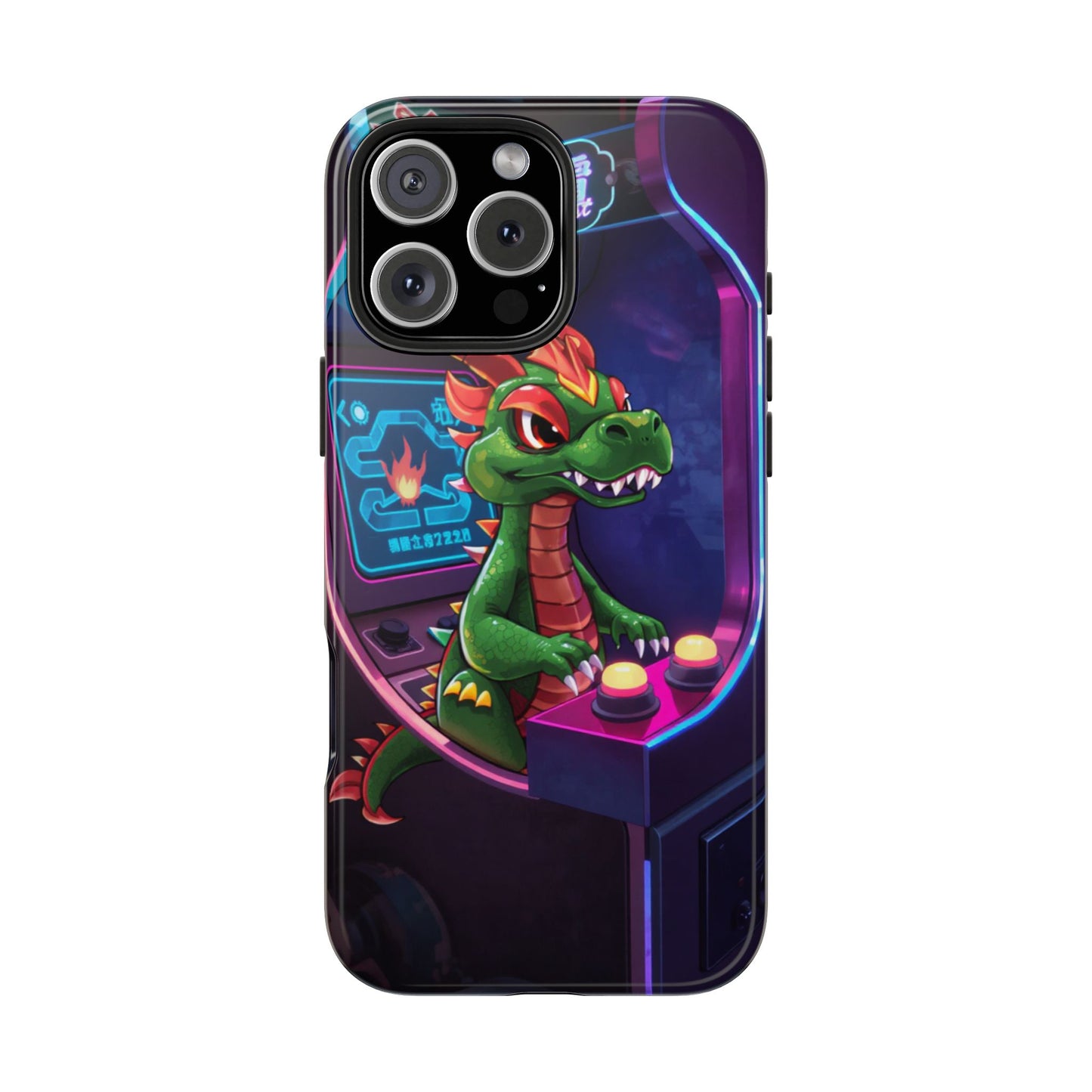 Retro Gamer Tough Phone Case with Dragon Design