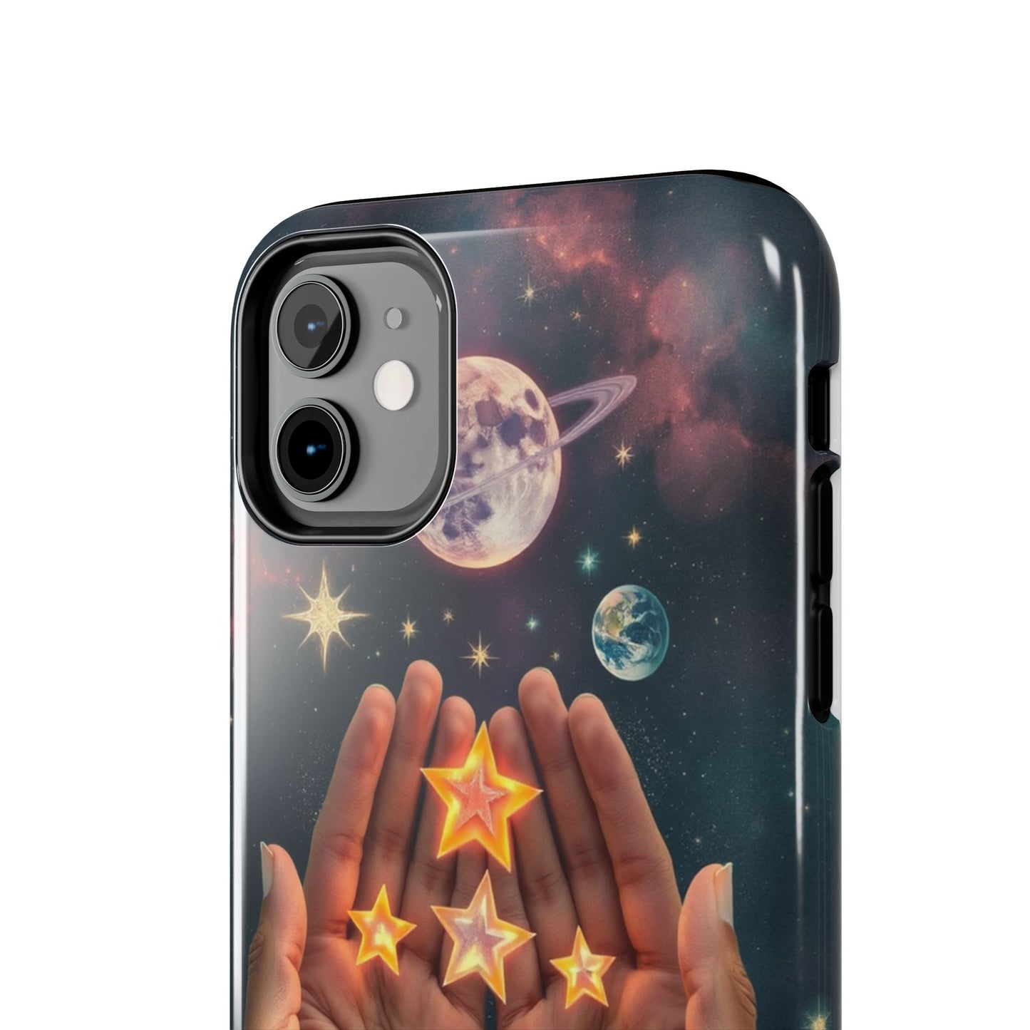 Galaxy Hands Tough Phone Case - Celestial Design for Star Lovers