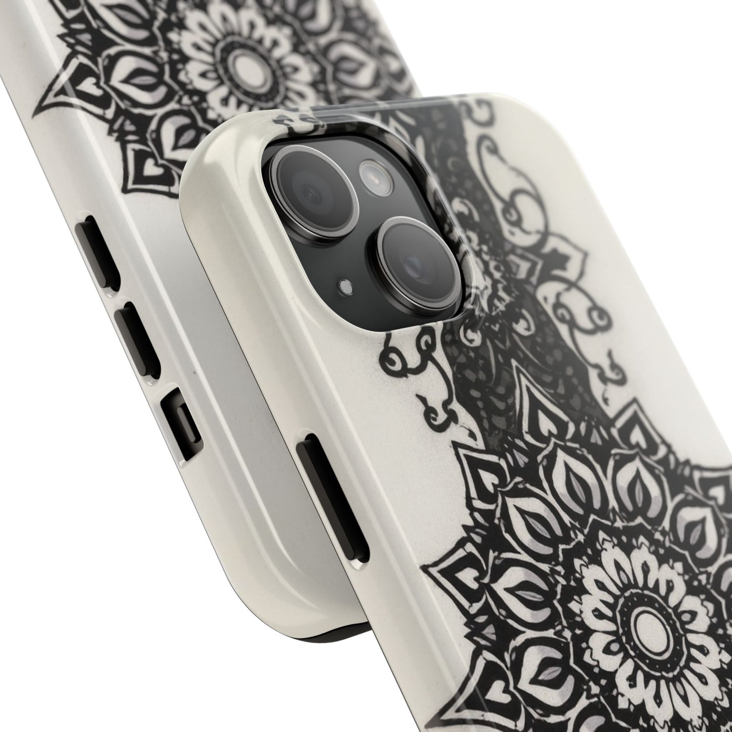 Stylish Tough Phone Cases with Dark Mandala Design - Durable and Unique Protection - for iPhone