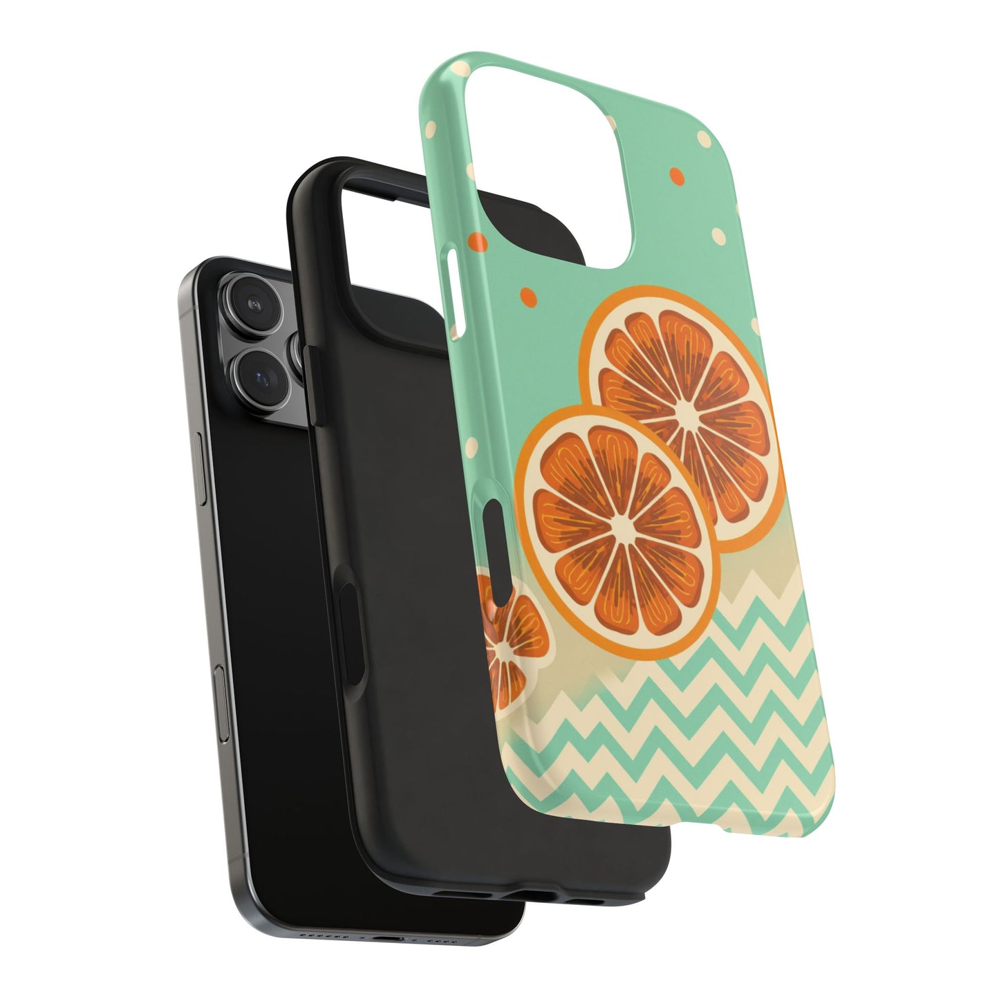 Citrus Vibe Tough Phone Case - Fun Orange Slice Design