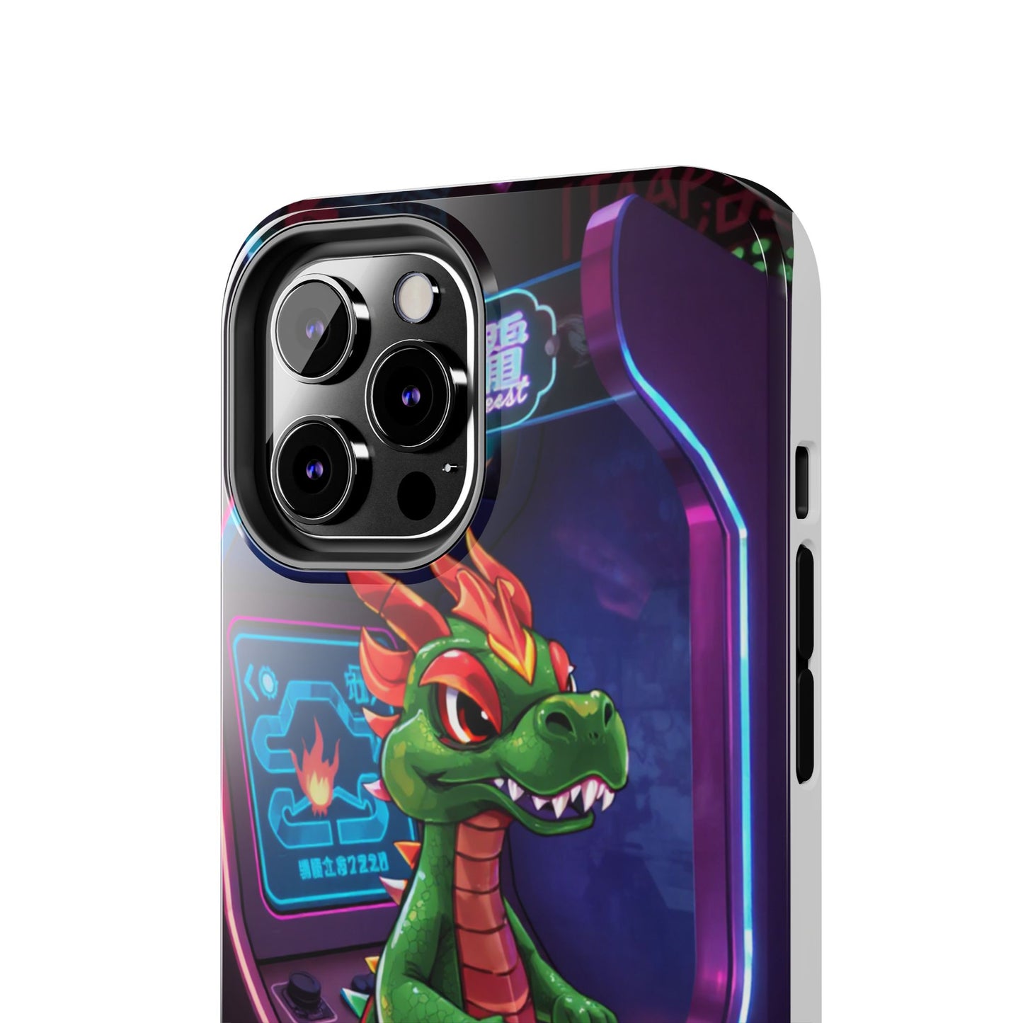Retro Gamer Tough Phone Case with Dragon Design