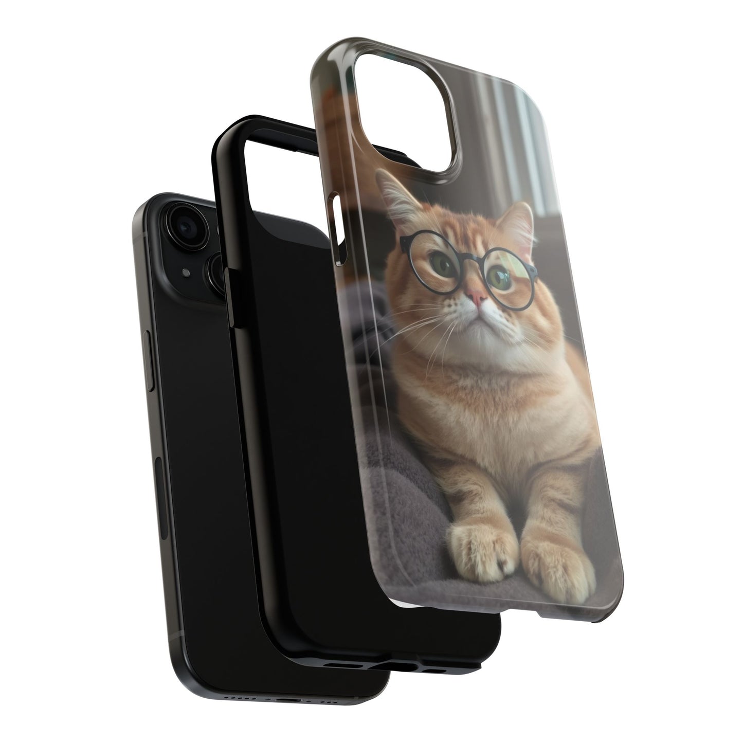 Cute Cat Glasses Tough Phone Case - Fun & Stylish Protection for Cat Lovers