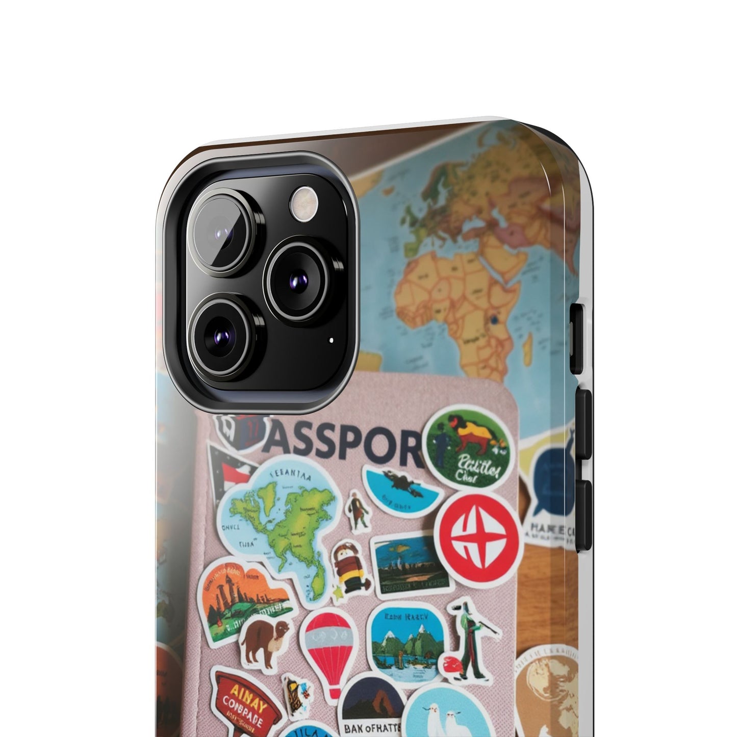 Adventure Stickers Phone Case - Tough Protection for Travel Lovers