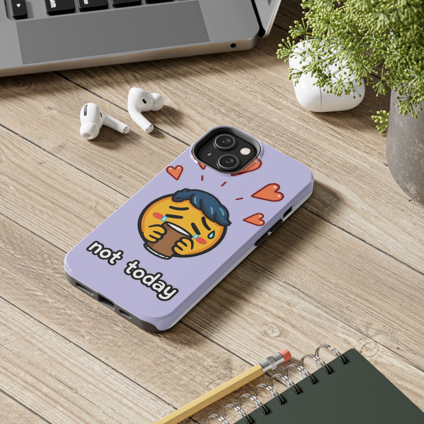 Cute Tough Phone Case - 'Not Today' Emoji Design