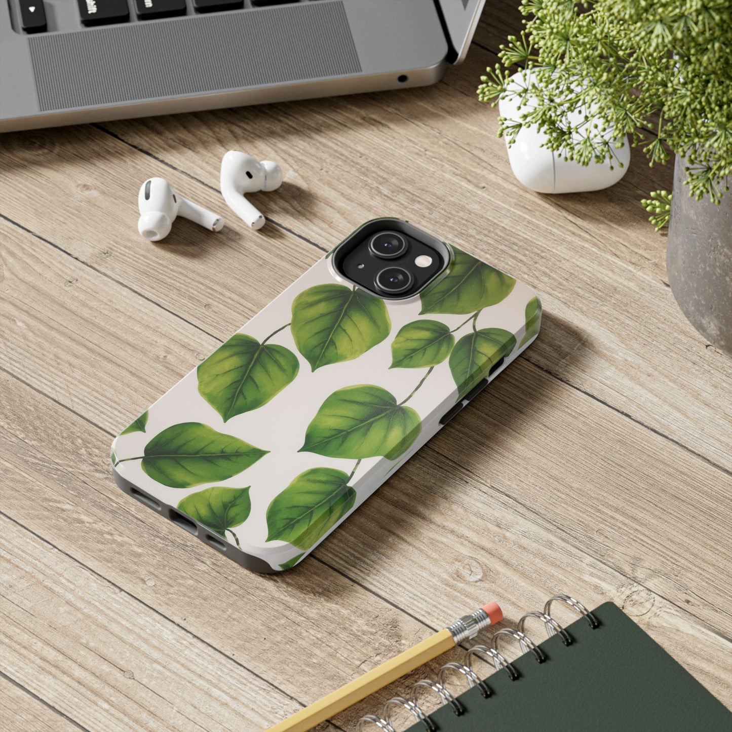 Tough Phone Cases with Green Leaf Design | Eco-Friendly Protection for Nature Lovers