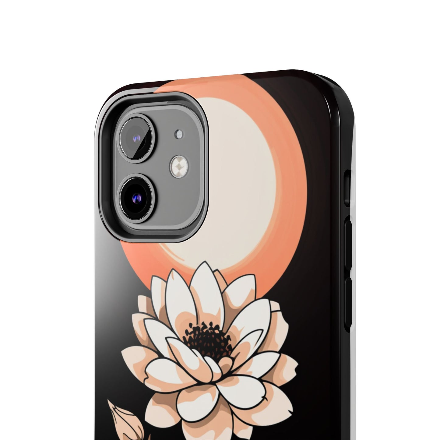 Elegant Contrast Floral Tough Phone Case - Stylish Protection for Your Device - for iPhone