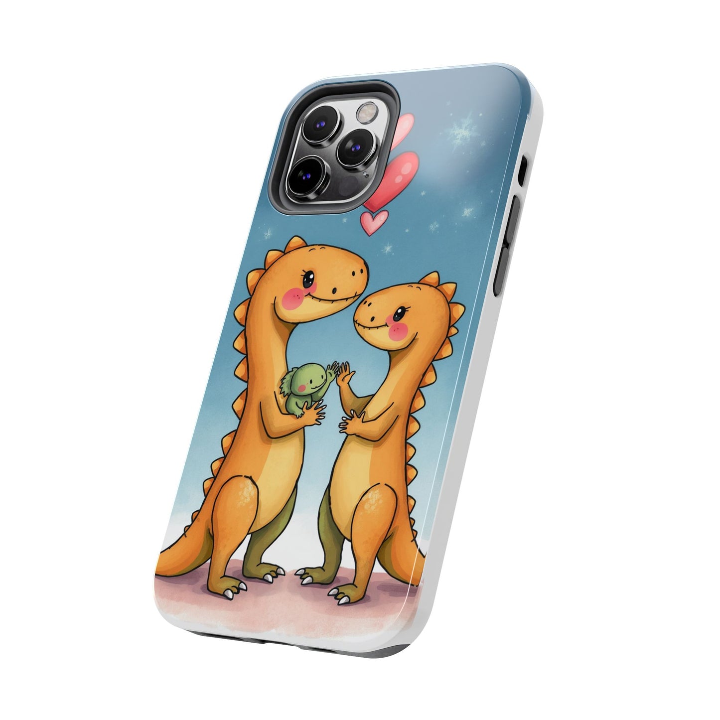 Dino Love Tough Phone Case - Cute & Durable Design for Kids & Parents