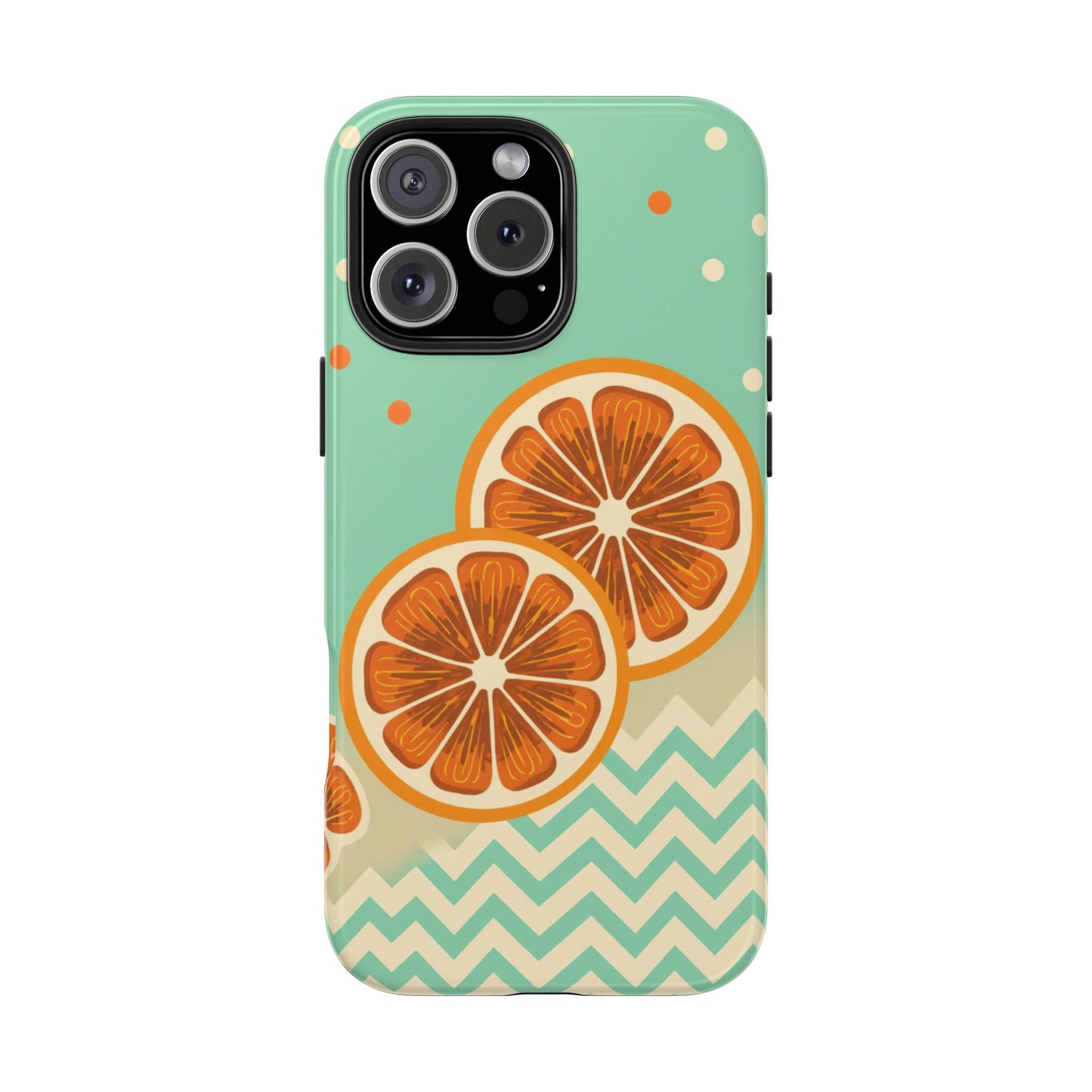 Citrus Vibe Tough Phone Case - Fun Orange Slice Design