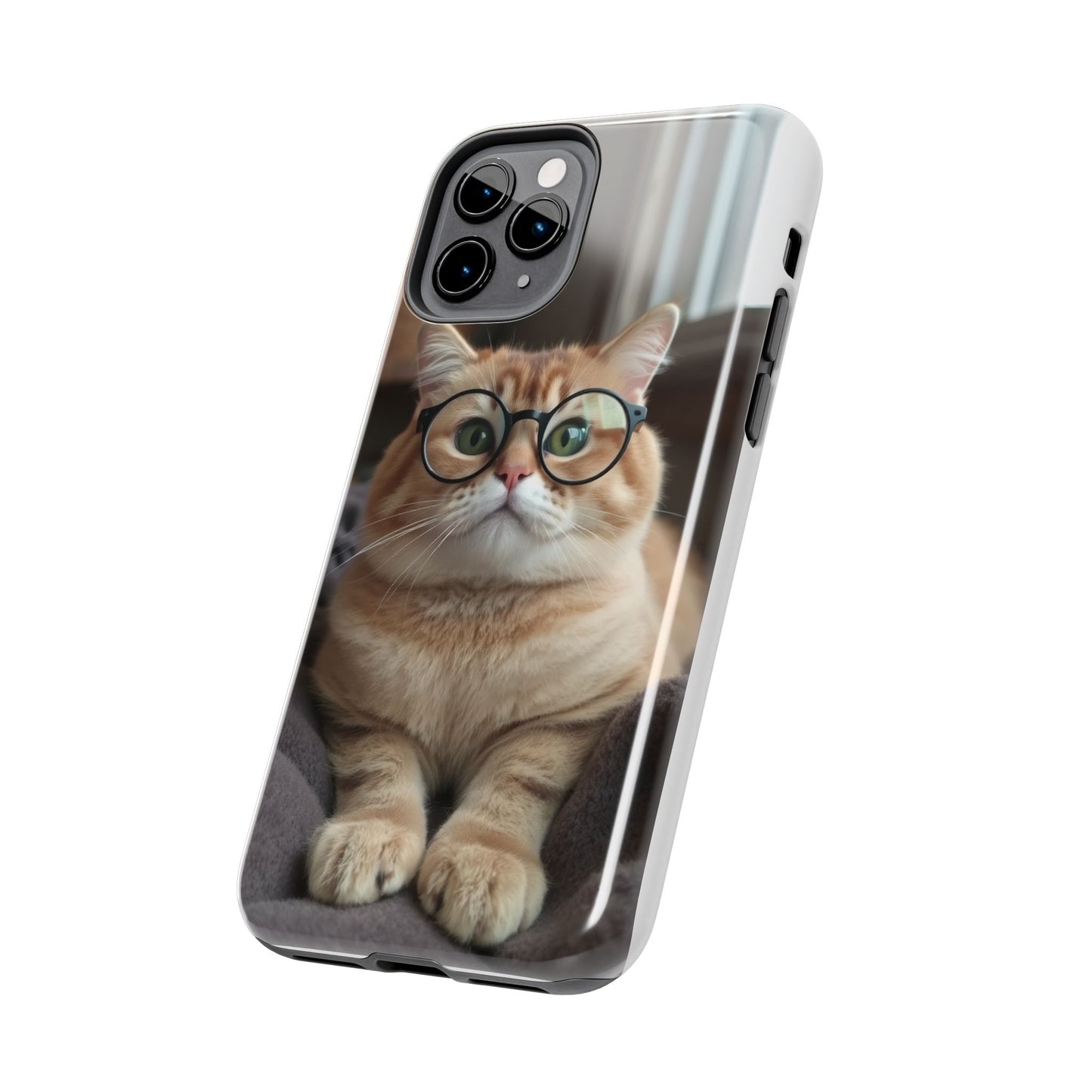Cute Cat Glasses Tough Phone Case - Fun & Stylish Protection for Cat Lovers