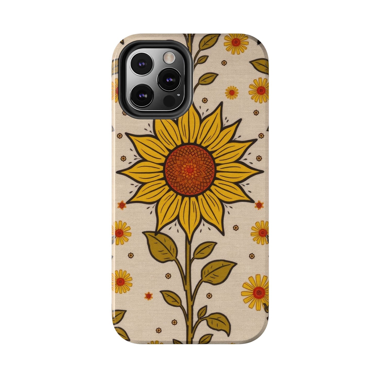 Bright Sunflower Origins Tough Phone Case - Floral Design for Nature Lovers - for iPhone