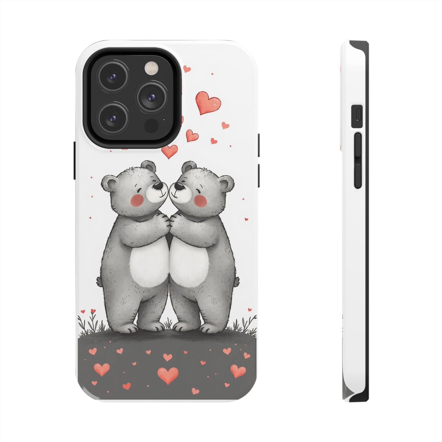 Cute Bear Love Tough Phone Case - Perfect for Valentine's Day & Couples
