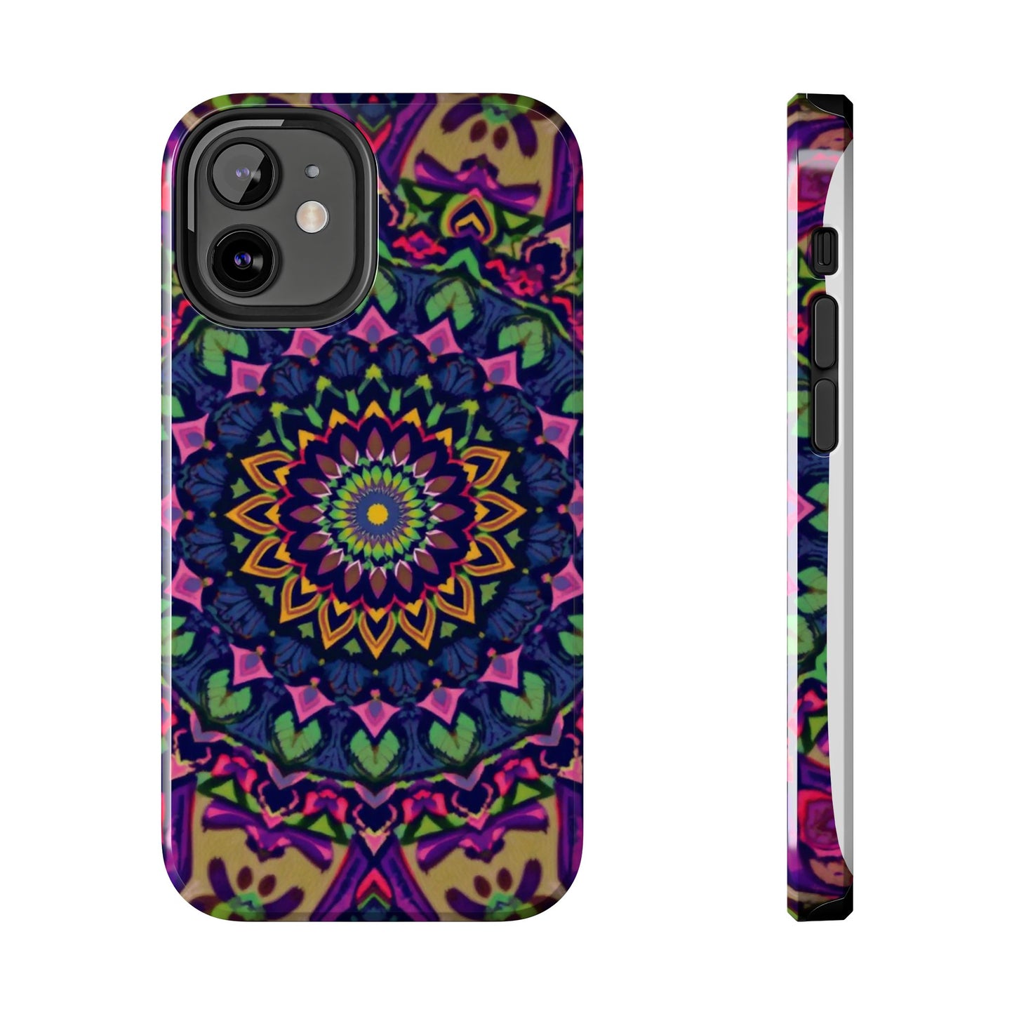 Vibrant Mandala Tough Phone Case - Colorful, Purple Fusion, Durable Protection for Your Device - for iPhone