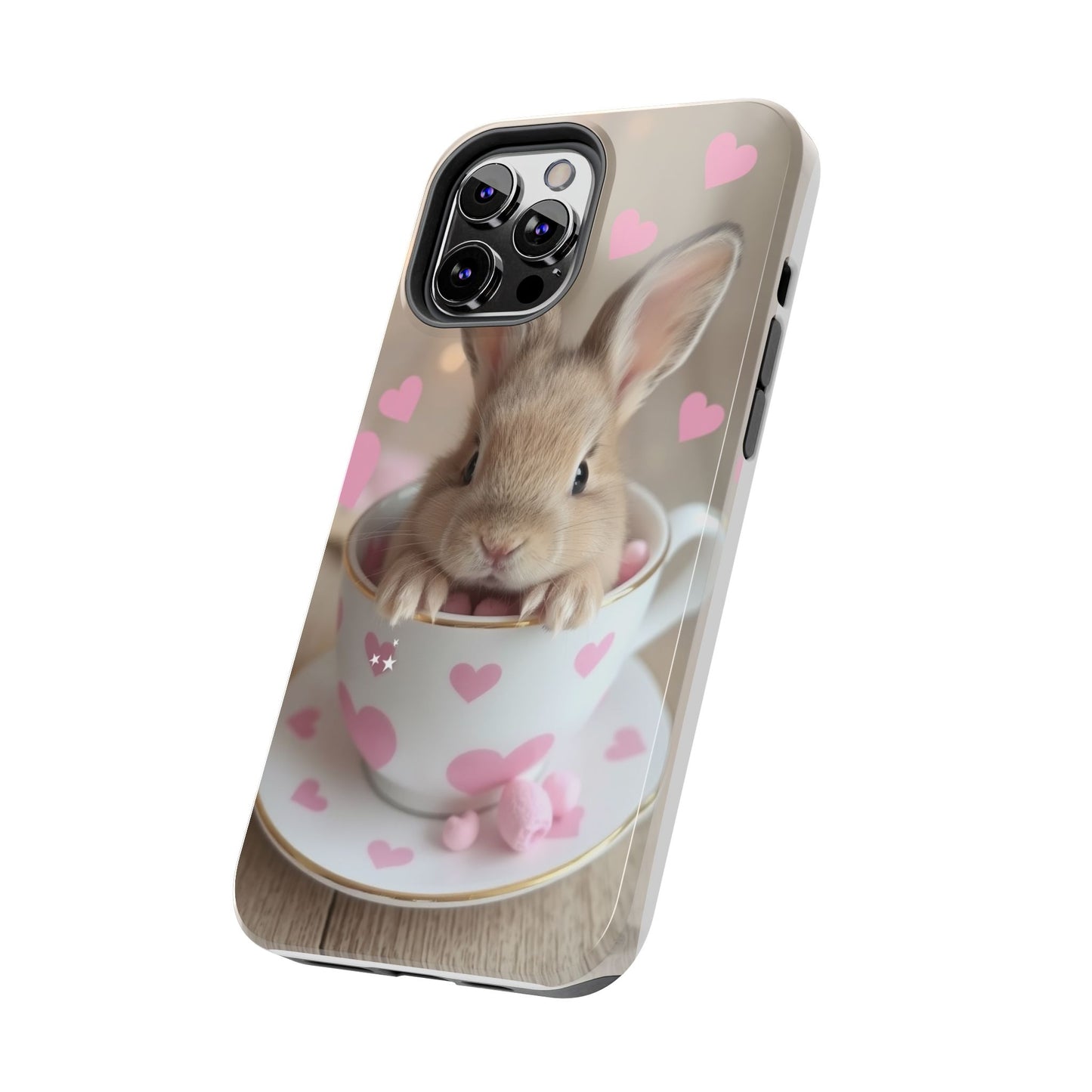 Adorable Bunny Phone Case with Heart Design - Cute Gift for Animal Lovers