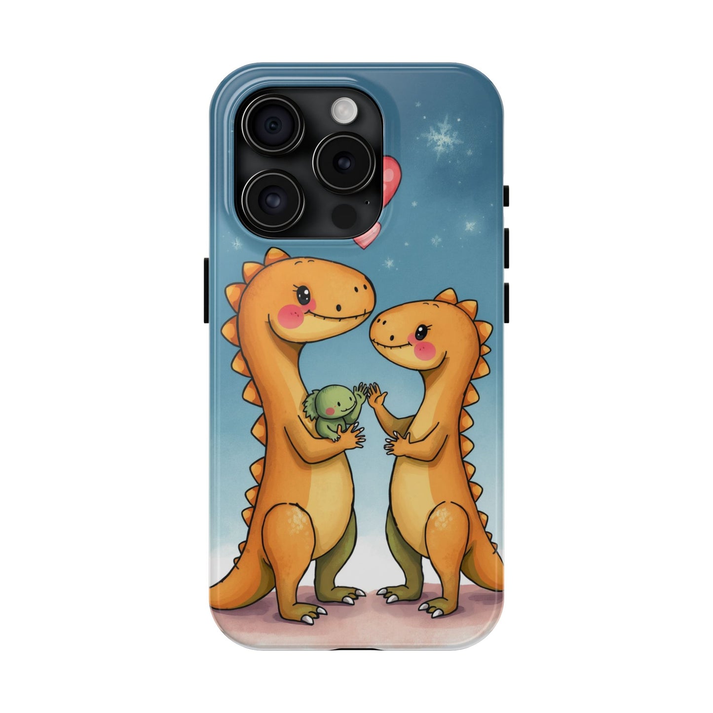 Dino Love Tough Phone Case - Cute & Durable Design for Kids & Parents