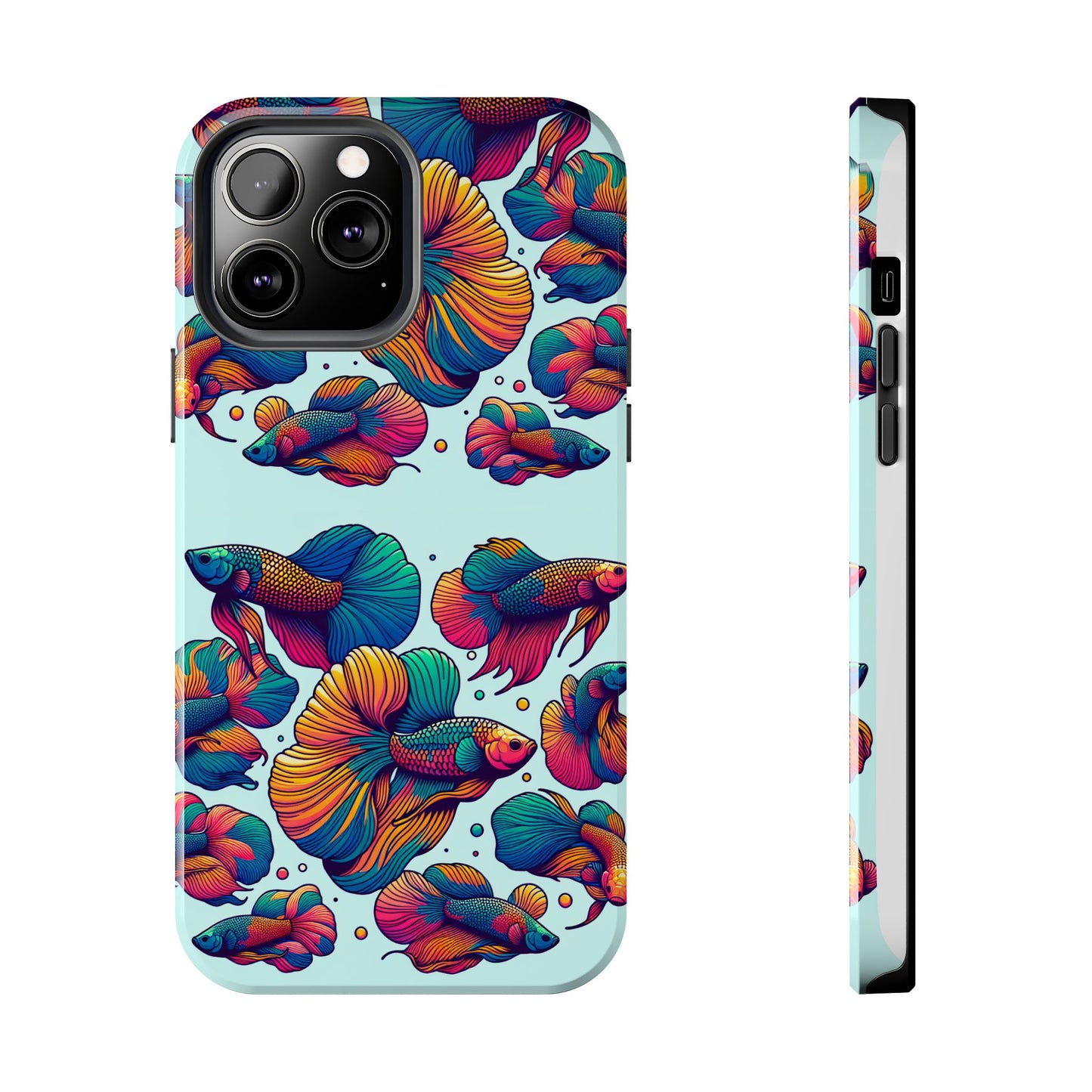 Colorful Fish Pattern Tough Phone Case - Aquatic Lovers - for iPhone