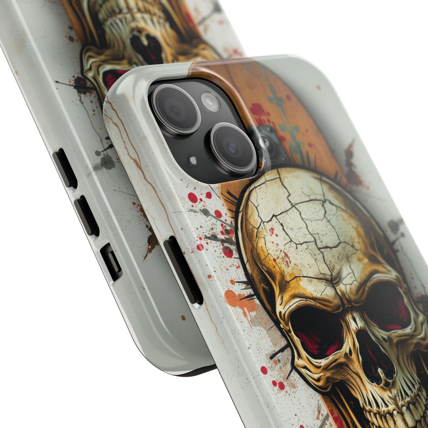 Edgy Skull Tough Phone Case - Durable Protection for Skateboard Enthusiasts