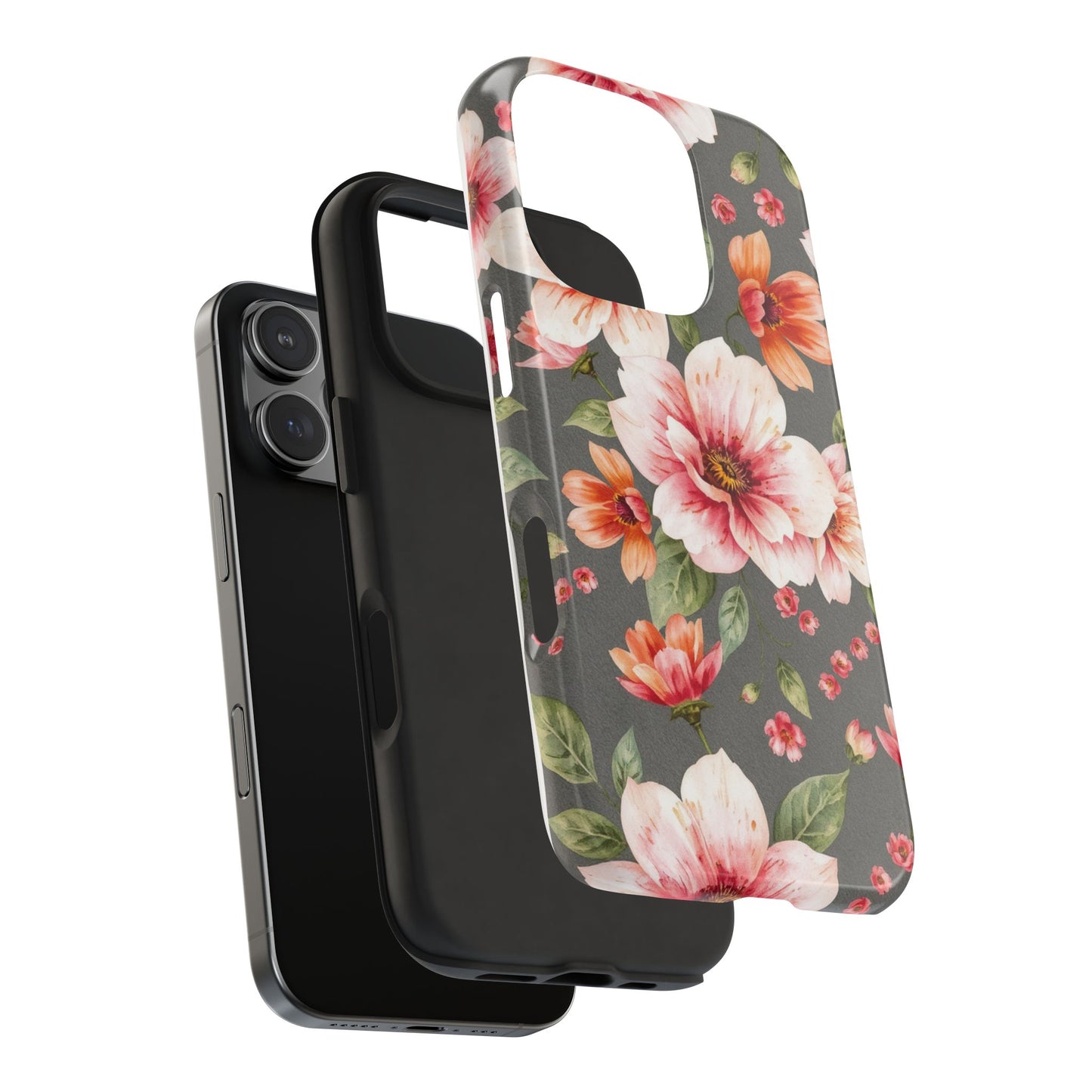 Floral Pink Tough Phone Case - Stylish & Durable Floral Design - for iPhone