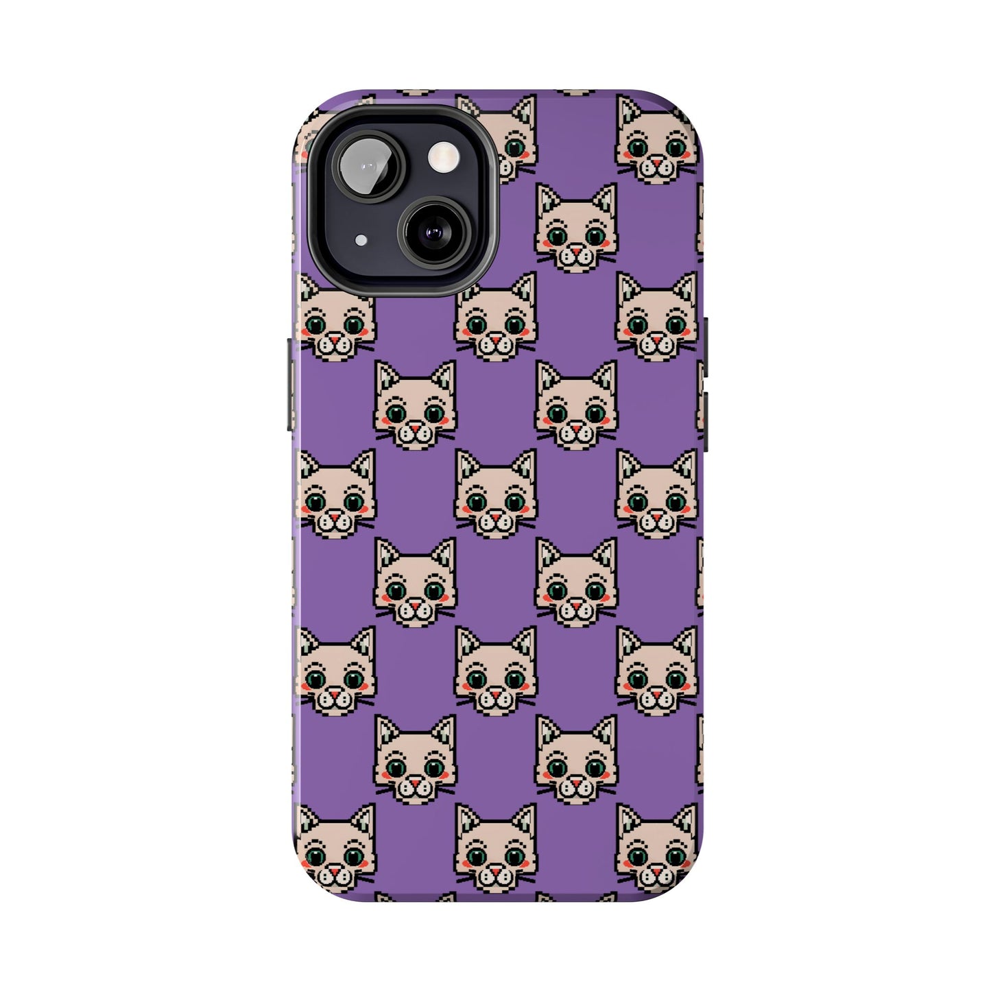Cute Pixel Cat Tough Phone Case – Fun and Durable Protection for Cat Lovers - for iPhone