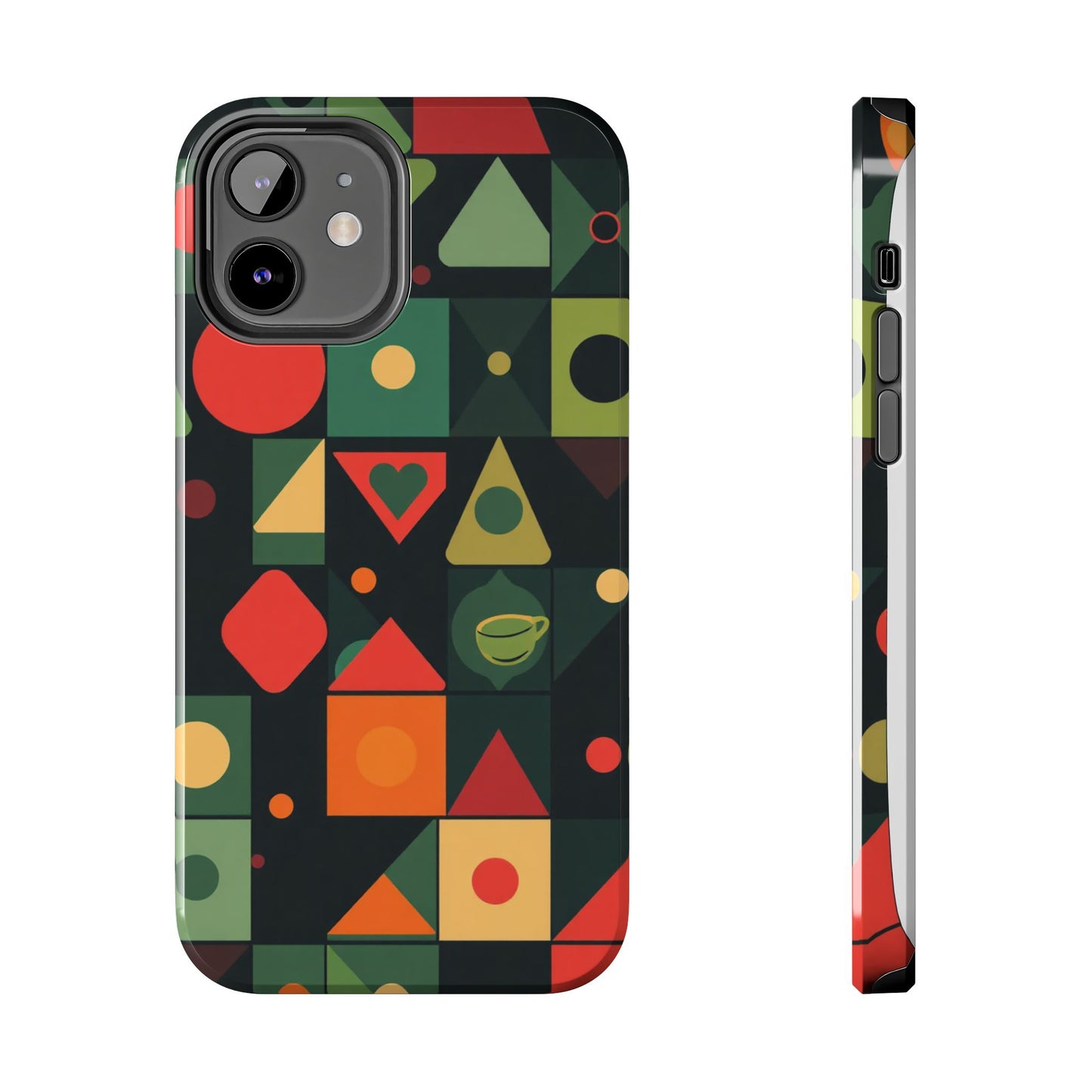 Vibrant Geometric Tough Phone Cases – Stylish Protection for Trendsetters - for iPhone