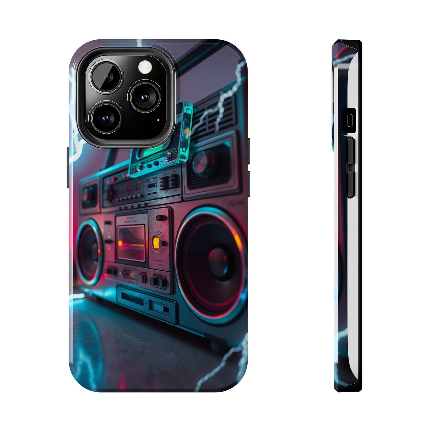 Retro Boombox Tough Phone Case – Vibrant Protection for Music Lovers