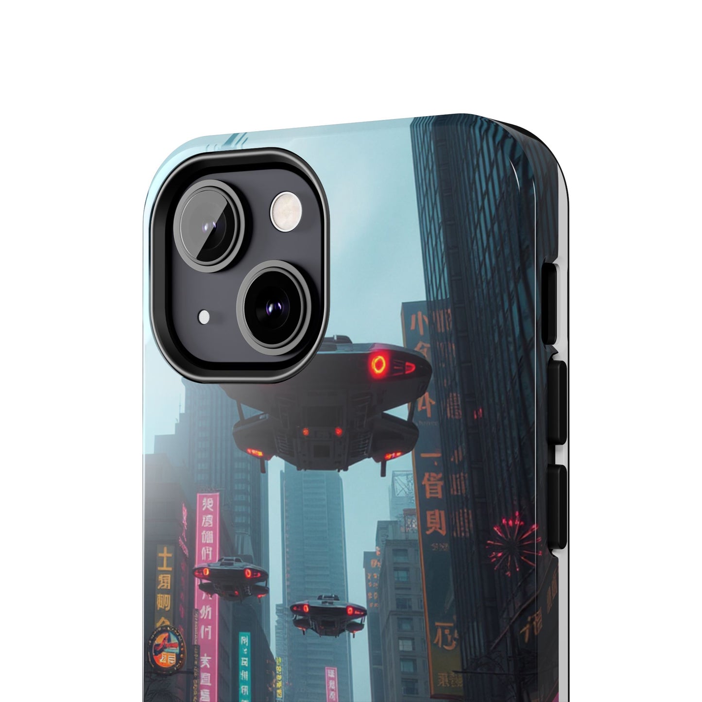 Futuristic City Tough Phone Case - Sci-Fi Design for Urban Explorers