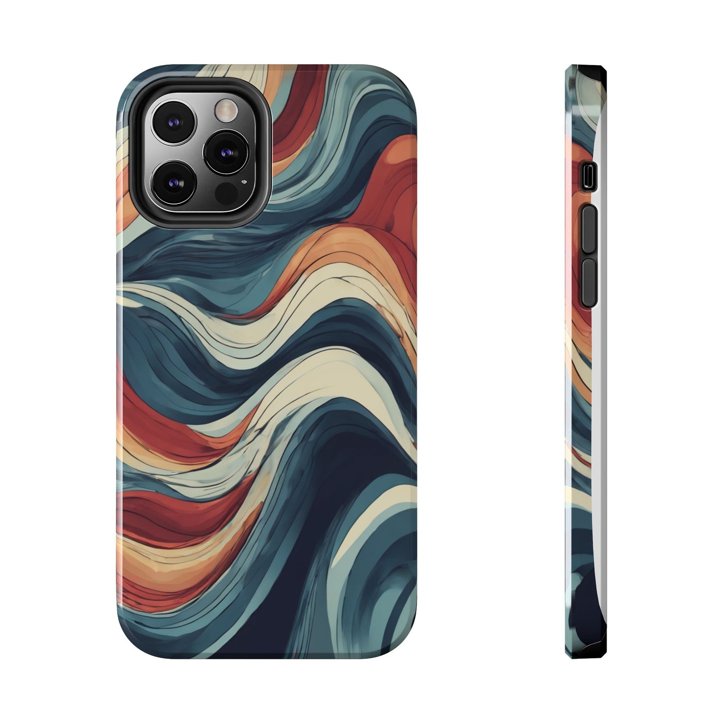Abstract Wave Tough Phone Case | Stylish Protection for Daily Use - for iPhone