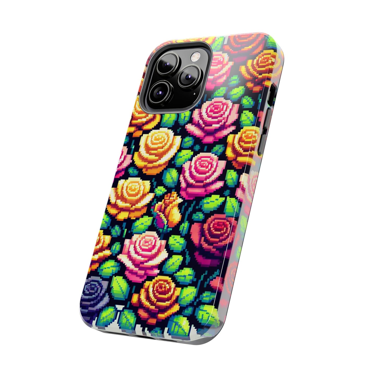 Pixel Art Roses Tough Phone Case - Stylish Protection - for iPhone
