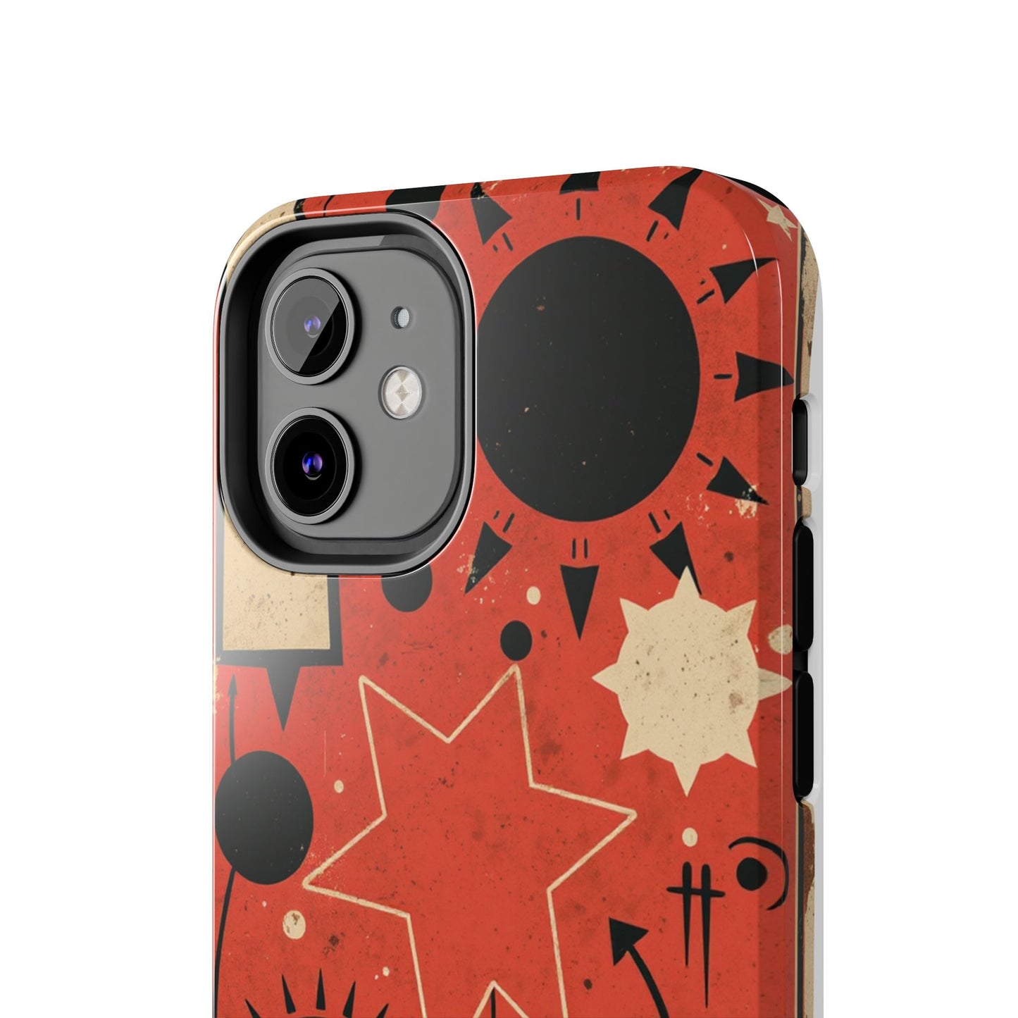 Retro Bold Tough Phone Case - Unique Geometric Design - for iPhone