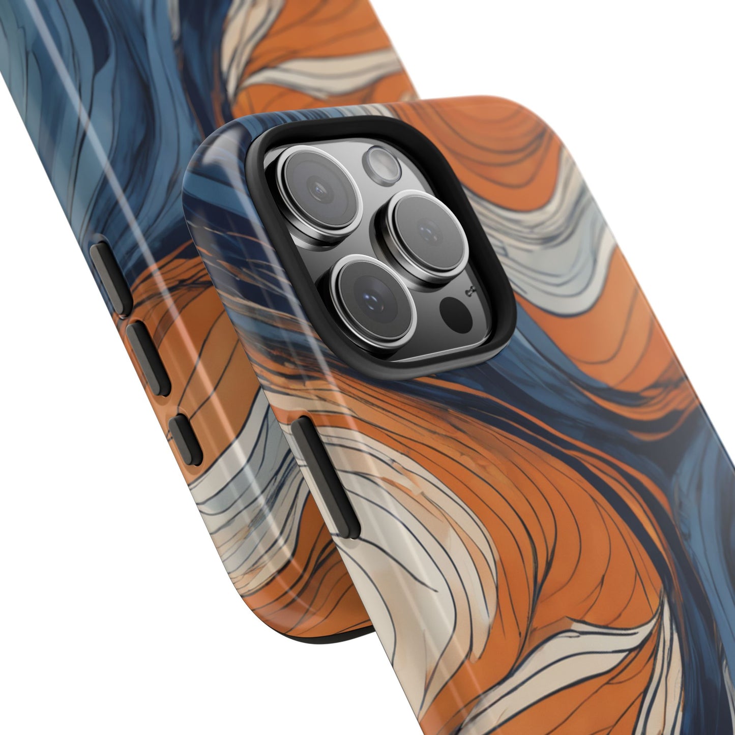 Artistic Tough Phone Case - Vibrant Abstract Waves Design - for iPhone