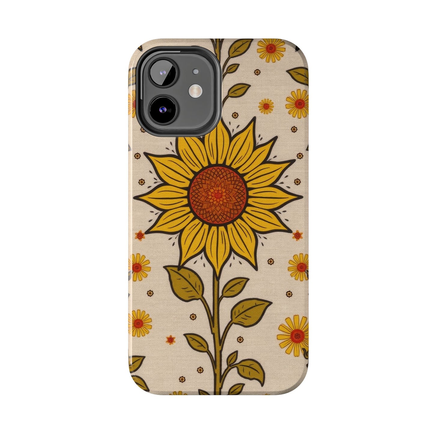 Bright Sunflower Origins Tough Phone Case - Floral Design for Nature Lovers - for iPhone