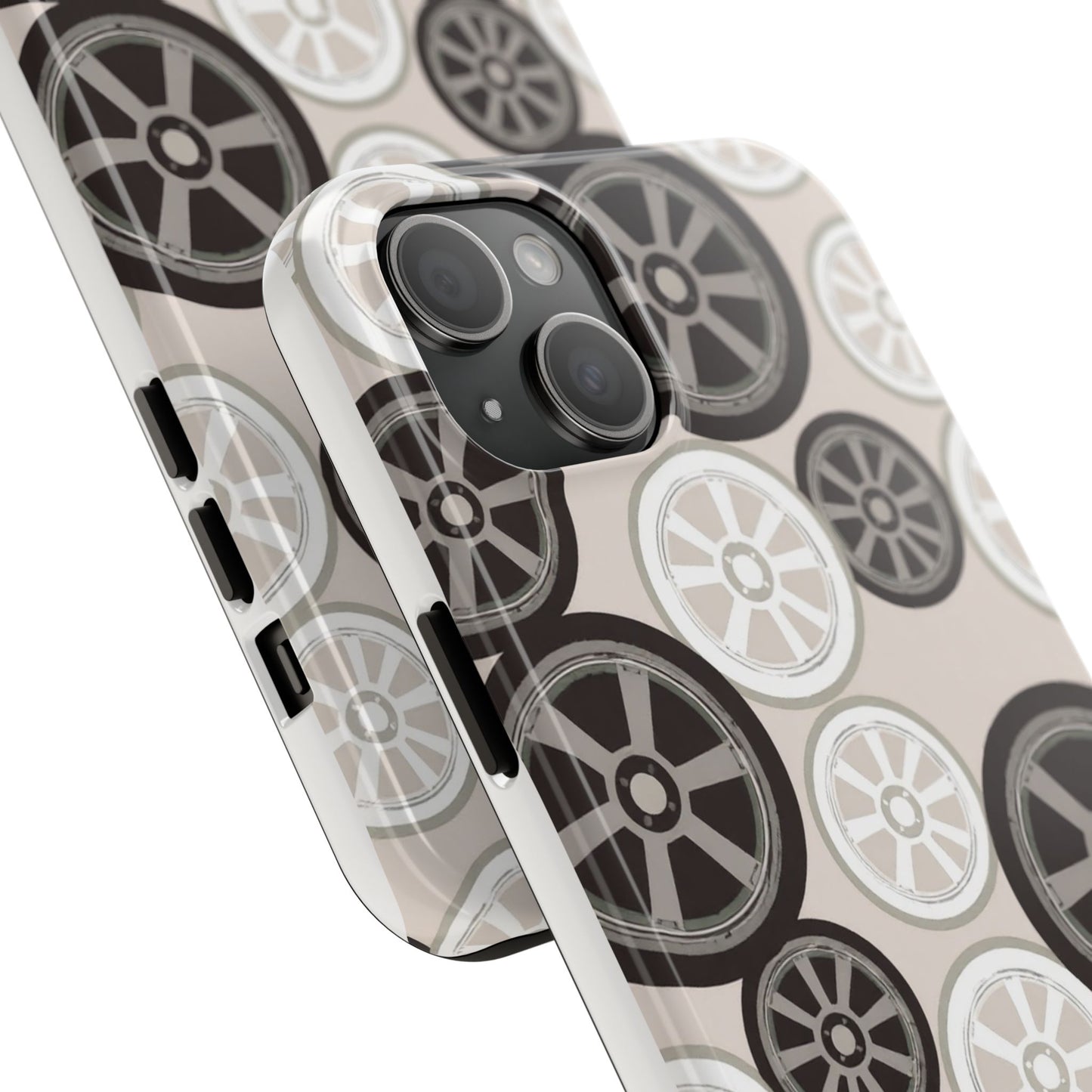 Racing Wheel Design Tough Phone Case – Durable Protection for Automotive Enthusiasts