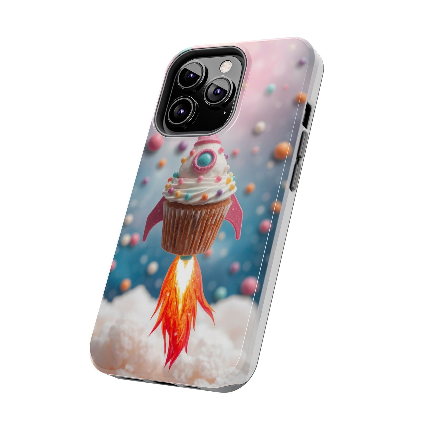 Whimsical Rocket Cupcake Phone Case - Fun Protective Case for Kids and Teens