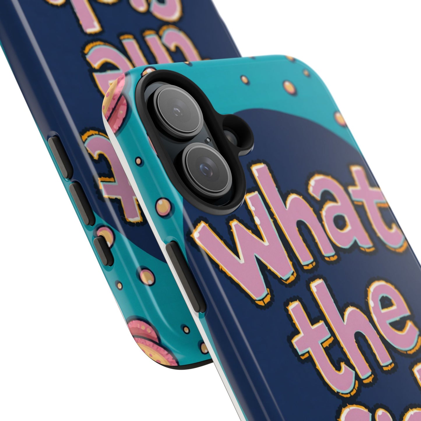 Playful Tough Phone Case - "What the Fish" Design